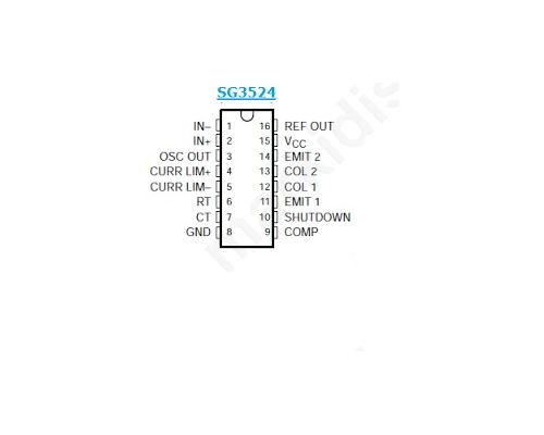 IC SG3524 ελεγκτής PWM 100mA 450kHz DIP16 8/40V