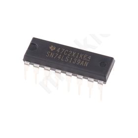 SN74LS139AN, Dual Decoder, Demultiplexer LS, 1-of-4 Inverting 4.75  5.25 V 16-pin PDIP