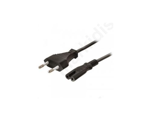 Power cable Euro plug male - IEC-320-C7 2.00 m black.
