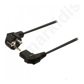  Power cable Schuko angled male angled 5.00 m black