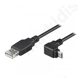 Καλώδιο USB 2.0 A σε Micro B με γωνία 90°, 1.8m.