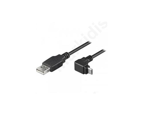 Καλώδιο USB 2.0 A σε Micro B με γωνία 90°, 1.8m.