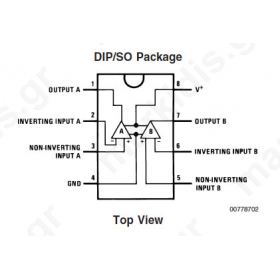 Ολοκληρωμένο LM358N,OPAMP GP 8dip