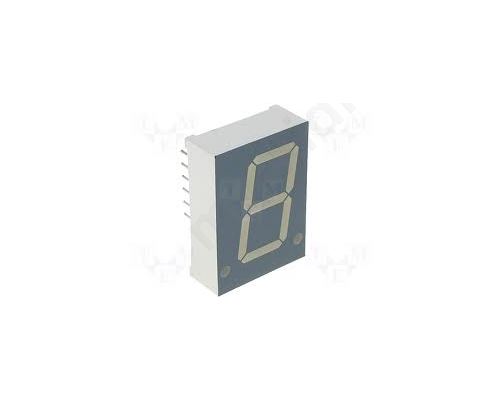 Display: LED; single 7-segment; 20.32mm; yellow; 1.9-4.7mcd; 0.8