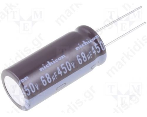 Capacitor electrolytic 68uF 450V 16x35.5mm Pitch:7.5mm