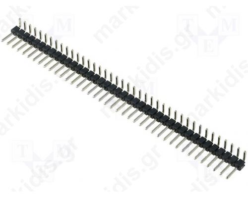 Pin header pin strips male PIN:40 angled 90° 2.54mm THT 1x40
