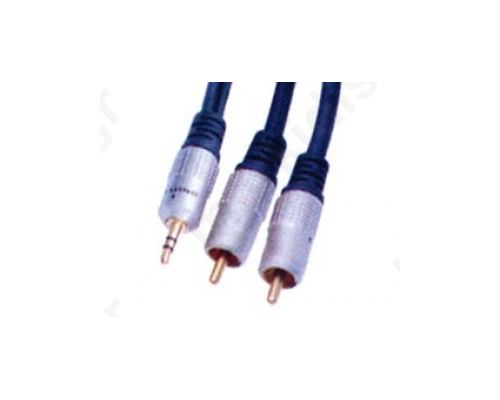 ΚΑΛΩΔΙΟ ΚΑΡΦΙ 3.5ΜΜ ST ΣΕ 2RCA ΑΡΣ ΕΠΙΧΡΥΣΟ 1.5Μ