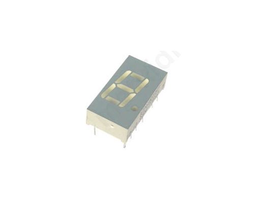 Display: LED; single 7-segment; 10.16mm; red; 3-8mcd; anode; 0.4