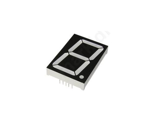 DISPLAY: LED, SINGLE 7-SEGMENT, 45MM, RED, 15-20MCD, ANODE