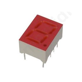 DISPLAY: LED, SINGLE 7-SEGMENT, 14.22MM, RED, 8-24MCD, CATHODE