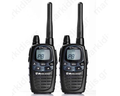 Midland G7 PRO Twin Φορητός πομποδέκτης PMR446 & LPD πολύ ισχυρός (Ζεύγος).