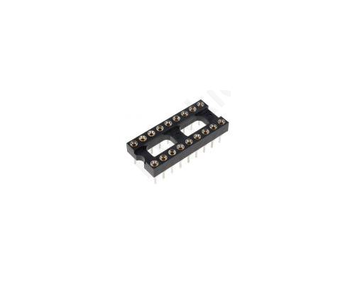 Precision socket, goldplated 18P 7.62mm RM2,54mm