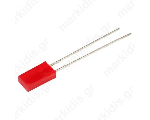 Led Rectangular 5x2.5mm Red 3.2-12.5mcd 110°