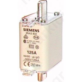 3NA3832, ΑΣΦΑΛΕΙΑ Siemens 125A 00 NH Fuse gG 500Vac