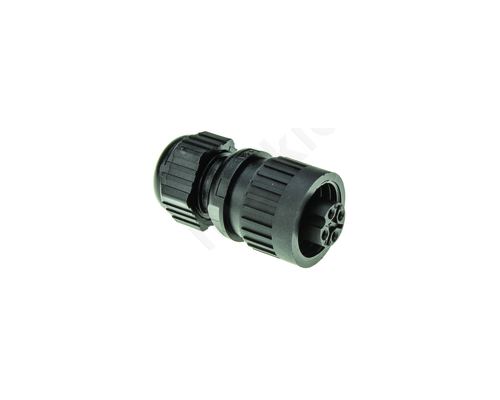 4 Pole Cable Mount Standard Connector Socket, with Female Contacts, IP67