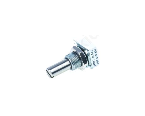 Linear Cermet Potentiometer with a 6.35 mm Dia. Shaft, 1k Ω, ±10%, 1W, ±150ppm/°C