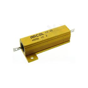 HS50 1K J, Arcol HS50 Series Aluminium Housed Axial Panel Mount Resistor, 1k Ω ±5% 50W