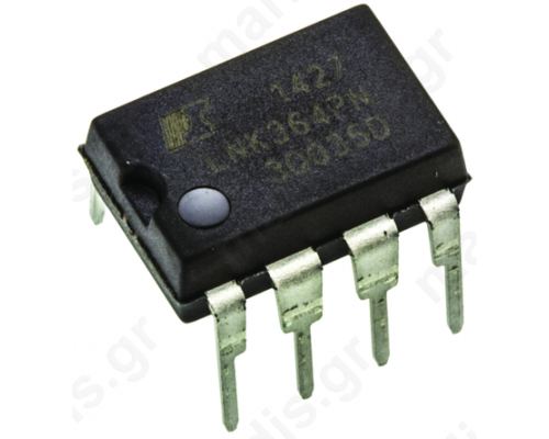 Intelligent Power Switch, Off Line Switcher, 85V, 9W, 7-pin, PDIP-8B LNK364PN