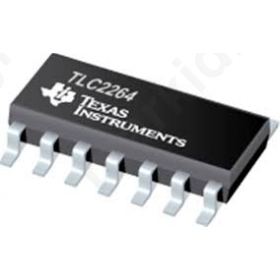 TLC2264CD Quad Op Amp, 0.71MHz, 5  15 V CMOS, Rail-Rail 0.55V/΅s, 14-pin SOIC