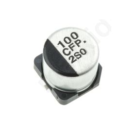 Aluminium Electrolytic Capacitor 100μ F 16 V dcFP SMD Series 2000h 6.3 Dia. x 5.8mm