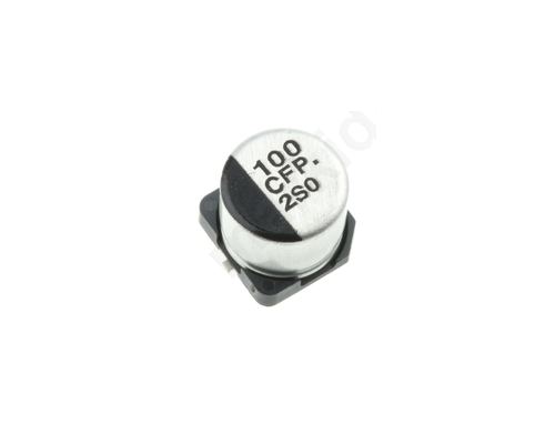 100μ F 16 V dc Aluminium Electrolytic Capacitor, FP SMD Series 2000h 6.3 Dia. x 5.8mm
