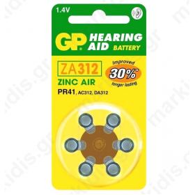 HEARING AIDS BATTERIES ZA312 GP 6PCS