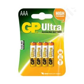 GP Ultra alkaline AAA blister with 4 batteries