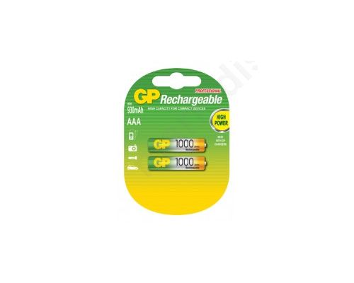 GP blister with 2 rechargeable batteries NiMh AAA 1000 series 1.2V