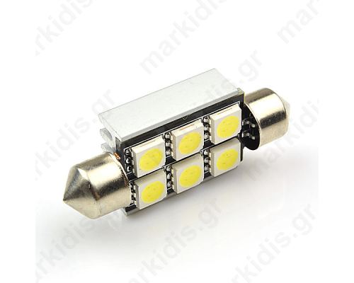 CAR LAMP BGA-T10 FESTOON CAN 6SMD WHITE