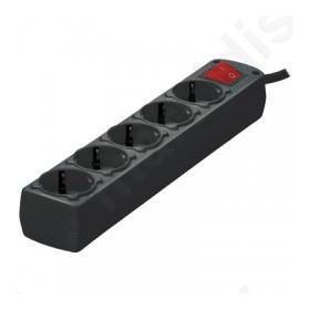 Πολύπριζο 5 θέσεων με διακόπτη - μαύρο