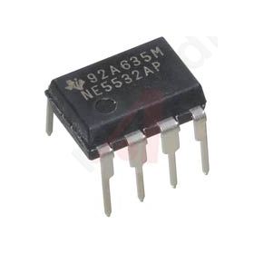 I.C NE5532AP, Operational amplifier; 10MHz; 5-15VDC; Channels:2; DIP8