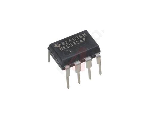 I.C NE5532AP, Operational amplifier; 10MHz; 5-15VDC; Channels:2; DIP8