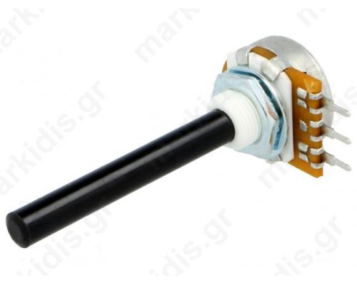 Potentiometer shaft single turn 1komh 0.4W ±20% 6mm linear THT