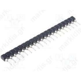Socket SIP PIN20 2.54mm round pins, bushing contacts THT