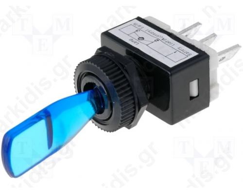 TOGGLE SWITCH ON-OFF 6A/250V BLUE SPST