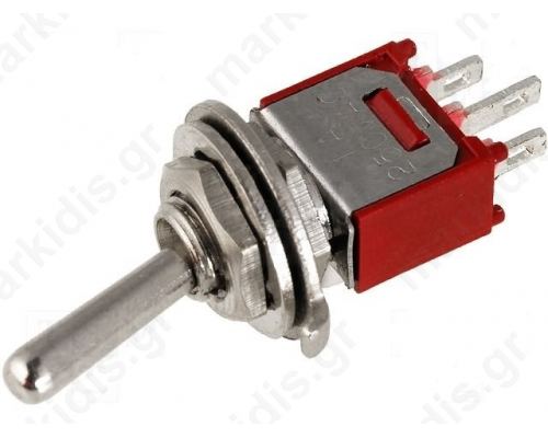 Switch: toggle; 2-position; SPDT; ON-ON; 1A/250VAC; -55-65°C
