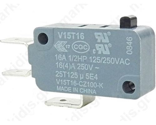 Microswitch without lever SPDT 16A/250VAC ON-(ON)