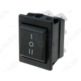 ROCKER 1-position DP3T (ON)-OFF-(ON) 16A/250VAC 20A/28VDC