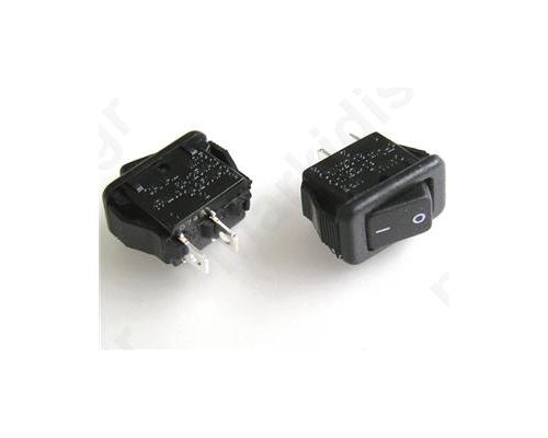 Switch Rocker  2-position SPST ON-OFF 3A/250VAC Black