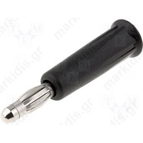 Plug 4mm banana 24A 60VDC black Max.wire diam:6mm