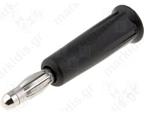 Plug 4mm banana 24A 60VDC black Max.wire diam:6mm