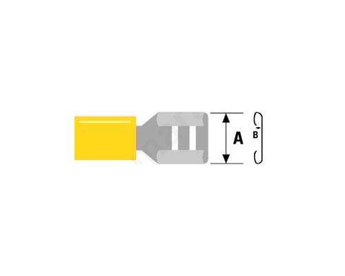 Terminal flat 6.3mm 0.8mm female 4-6mm2 crimped for cable