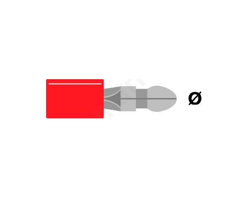 Ακροδέκτης Κουμπωτός Αρς. Με Μόνωση Κόκκινος Για Καλώδιο  O:4mm 0.5-1.5mm2