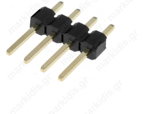 ZL201-04G, Pin header; pin strips; male; PIN:4; straight; 2.54mm; THT; 1x4