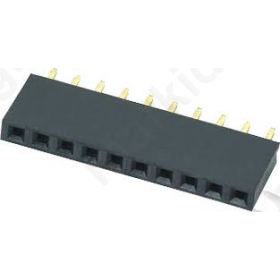 ZL262-10SG, Socket; pin strips; female; PIN:10; straight; 2.54mm