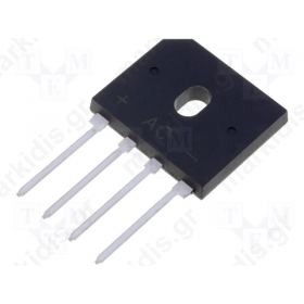 Bridge rectifier; flat; 600V; 4A