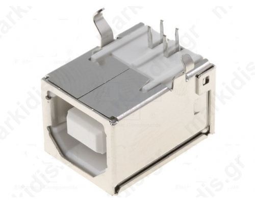 Socket; USB B; THT; angled 90°