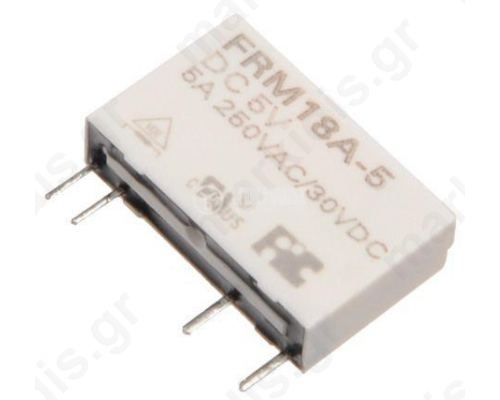 Relay electromagnetic SPST-NO Ucoil12VDC 5A/250VAC 5A/30VDC