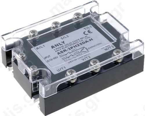 Relay: solid state; Ucntrl:80÷280VAC; 50A; 48÷480VAC; 3-phase