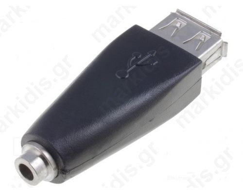 Adapter; USB 2.0; USB A socket, Jack 3.5mm 3pin socket